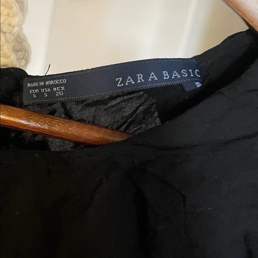 Zara Black Ruffled Blouse - Picture 2 of 2